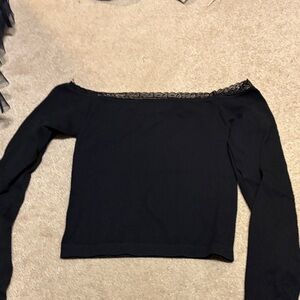 Elegant Black Off-Shoulder Sweater